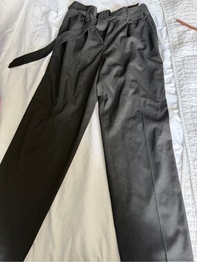 GAP Black Gathered belted high waist pant